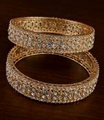 Gold plated kundan bangles bd718