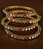 Kundan stone embellished meenakari bangles bd719