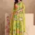 Designer lime green chinon digital print Palazzo suit