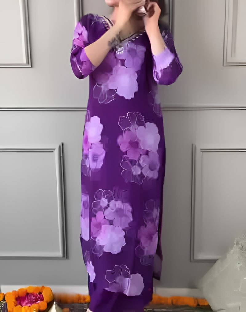 Beautiful Silk Embroidered Kurta Pant Dupatta Set