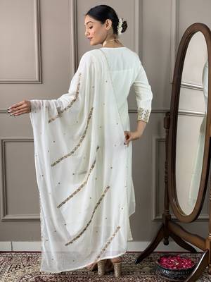 Gorgeous Viscose Rayon Fabric Straight Kurta, Pant and Dupatta Set 2