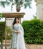 MULTI PURE MASLIN PARTY WEAR SUIT SET 