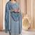 Grey designer embroidered premium silk semi stitched salwar suit