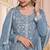 Grey designer embroidered premium silk semi stitched salwar suit