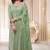 Green designer embroidered premium silk semi stitched salwar suit