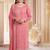 Peach designer embroidered premium silk semi stitched salwar suit