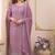 Purple designer embroidered premium silk semi stitched salwar suit