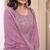Purple designer embroidered premium silk semi stitched salwar suit