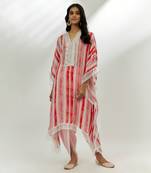 Pastel pink printed kaftan set