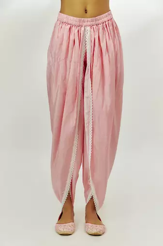 Pastel pink printed kaftan set