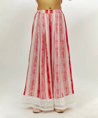 Pastel pink printed kalidar kurta set. 3