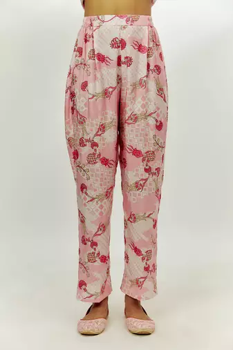 Pastel pink printed kurta set