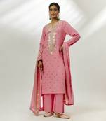 Pastel pink georgette kurta set