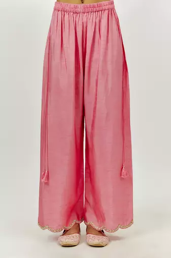 Pastel pink georgette kurta set