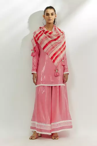Pastel pink kurta pants set