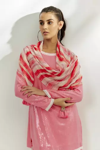 Pastel pink kurta pants set