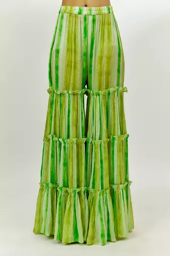 Lime green embroidered garara set