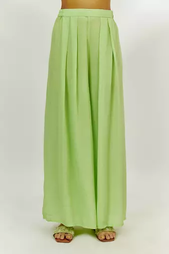 Lime green printed kurta set