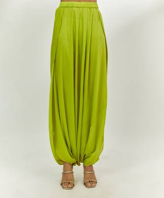 Lime green embroidered short kurta set 3