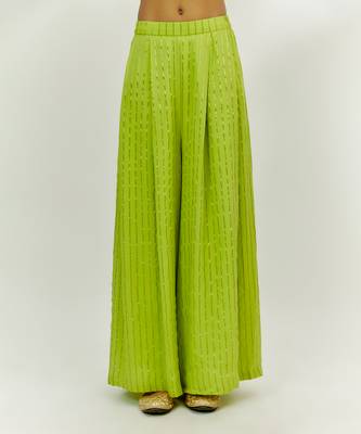 Lime green embroidered kurta set 3
