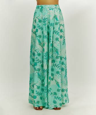 Cyan blue printed kurta pallazzo set 3