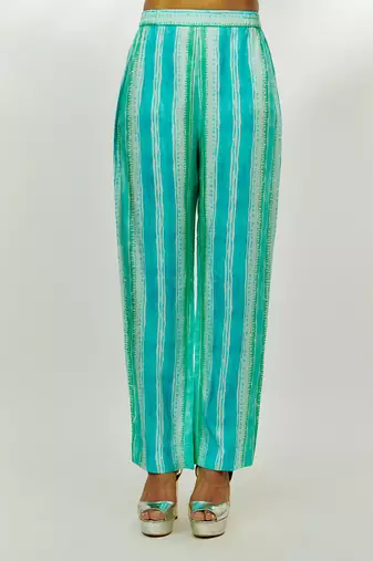 Cyan blue printed kaftan