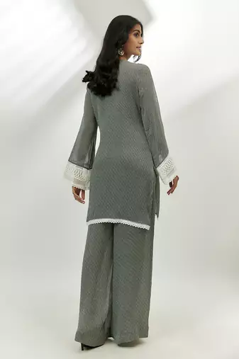 Black printed kurta and pants set