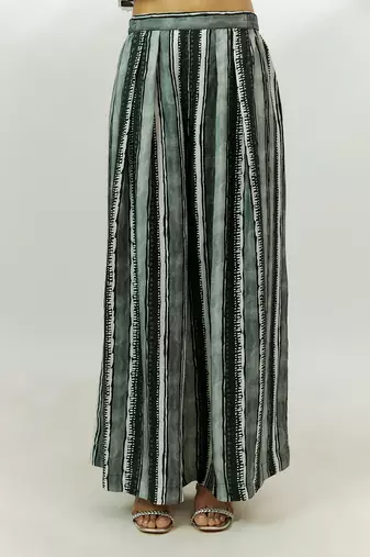 Black printed kurta and pallazzo set