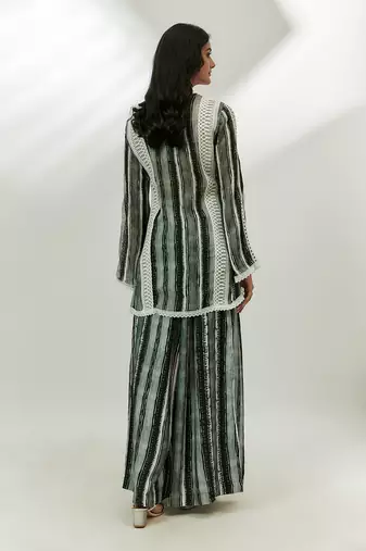 Black printed kurta and pallazzo set