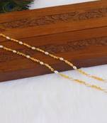 Kerala style gold plated pearl chain