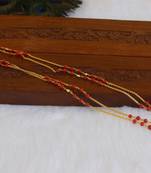 Kerala style gold plated coral double layerd chain