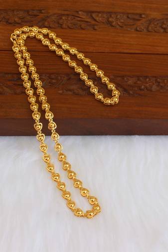 Kerala style gold plated heart shape chain