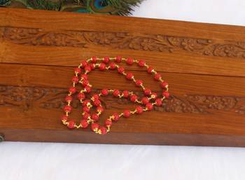 Kerala style gold plated coral chain 3