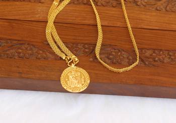 Kerala style gold plated temple chain 2