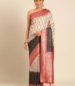 Sangam Prints Cream Silk Woven Work Traditional Saree