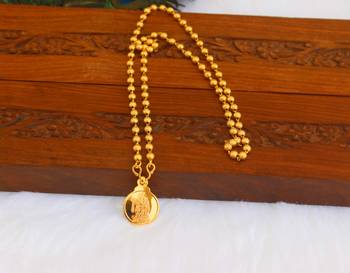 Kerala style gold plated radhakrishna pendant chain 1