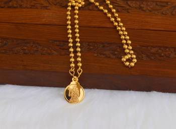 Kerala style gold plated radhakrishna pendant chain 2