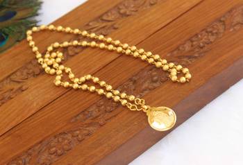 Kerala style gold plated radhakrishna pendant chain 3