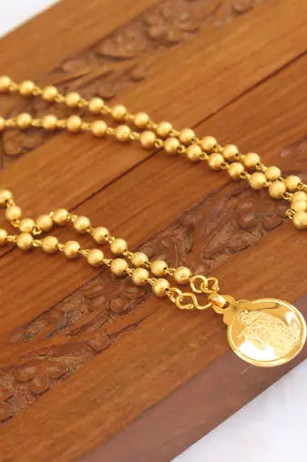 Kerala style gold plated radhakrishna pendant chain