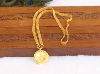 Kerala style gold plated krishna pendant chain 1
