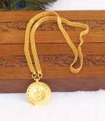 Kerala style gold plated krishna pendant chain
