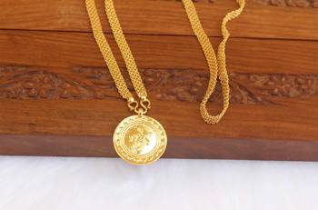 Kerala style gold plated krishna pendant chain 2
