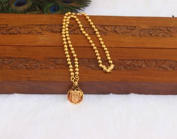 Kerala style gold plated temple pendant chain 1