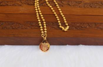 Kerala style gold plated temple pendant chain 2
