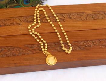 Kerala style gold plated temple pendant chain 3