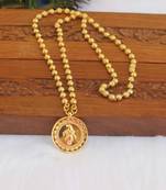 Kerala style gold plated krishna pendant chain