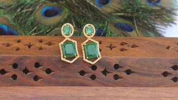 Designer gold plated stone earrings 1