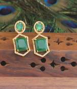 Designer gold plated stone earrings