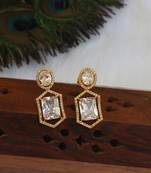Designer gold plated stone earrings