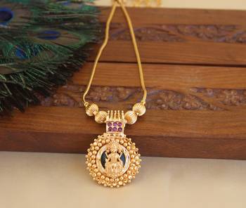 Kerala style gold plated temple pendant chain 1